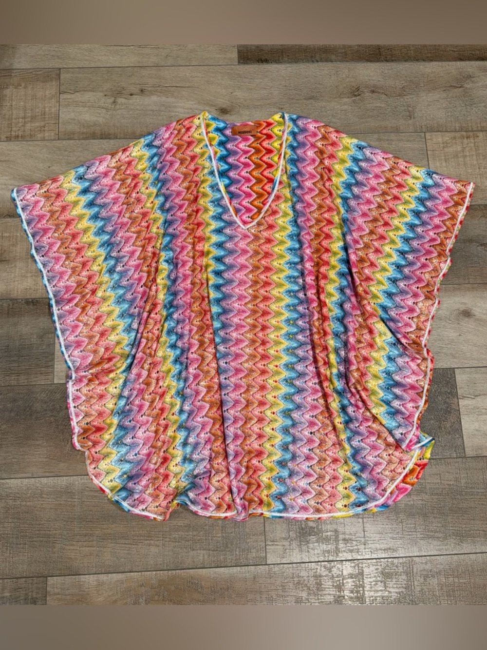 Missoni zig zag lame beach cover up kaftan dress - Picture 3 of 9